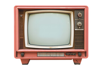 old retro TV isolated png transparent background