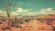 © JK_kyoto - Amazing landscape view of Desert Playa, captured in retro color, blending the old with the exotic, kawaii template sharpen with copy space