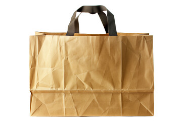 Large Brown Paper Grocery Bag Isolated on White Transparent Background, PNG
