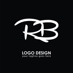 Wall Mural - RB RB Logo Design, Creative Minimal Letter RB RB Monogram