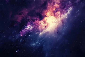 Wall Mural - Bright supernova explosion in vast outer space. Illustration of a background with a majestic space theme.