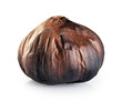 Black garlic bulb isolated on white background. With clipping path.