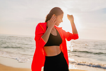 Wall Mural - woman doing sports in morning