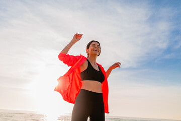 Wall Mural - woman doing sports in morning