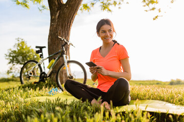 Wall Mural - woman doing sports in morning