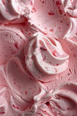 Wall Mural - Lose yourself in the creamy swirls of strawberry ice cream, its luscious texture and sweet aroma enchanting