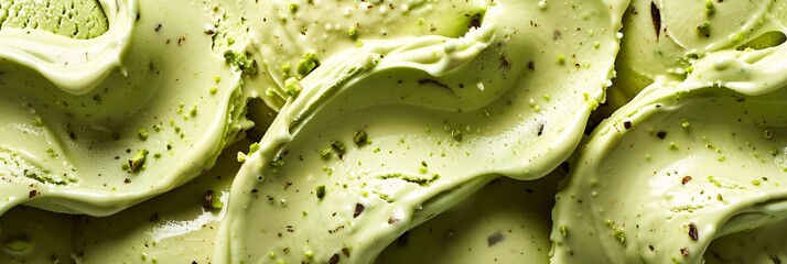 Wall Mural - Lose yourself in the creamy swirls of pistachio ice cream, its luscious texture and rich aroma captivating