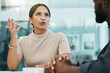 © peopleimages.com - Meeting, planning and talking with business woman in office to explain direction or vision for company. Brainstorm, thinking and idea with professional employee speaking to colleague in boardroom