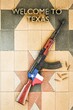 Texas rifle on decored tiles