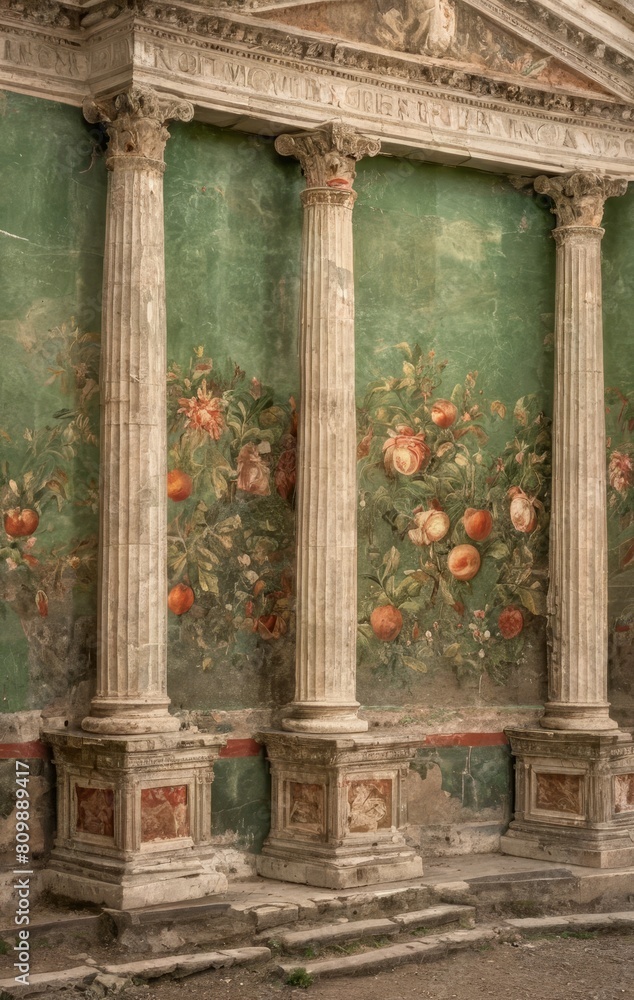 architecture and paintings of ancient Rome Stock Photo | Adobe Stock