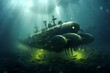 Submarine sea war. Nuclear army. Generate Ai