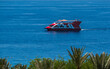 Excursion pleasure boat on the Red Sea near Eilat - famous tourist resort and recreational city in Israel