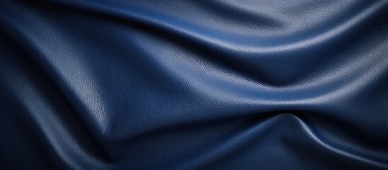 Aufkleber - The navy leather texture provides an intriguing and luxurious visual experience with its smooth surface and rich blue hue It is a versatile copy space image that can be used in various design project