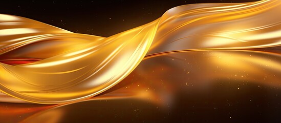 Wall Mural - A vibrant golden serpentine streamer against a background perfect for adding custom images. Creative banner. Copyspace image