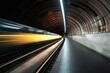Subway tunnel motion. Fast motion. Generate Ai