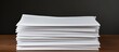 © HN Works - A stack of white paper sheets on a plain background with copy space image