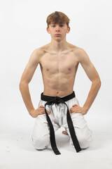 Wall Mural - A Shirtless Teenage Karate Boy