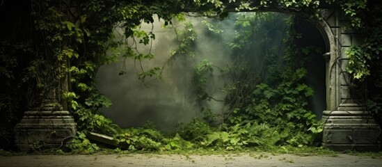 Poster - A space with ivy as a backdrop for a copy space image