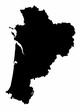Nouvelle-Aquitaine silhouette map