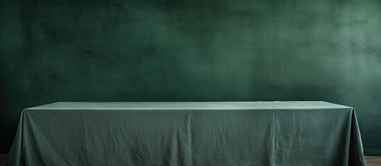 Wall Mural - A table with a piece of rough textured fabric creating the perfect backdrop for a copy space image