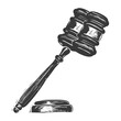 © NikahGeh - Silhouette gavel the hammer of justice black color only