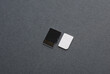 SIM and micro SD memory cards on dark gray background