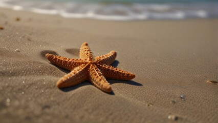 Wall Mural - starfish on sand in beach 