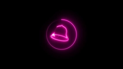 Wall Mural - Abstract neon hand icon and neon sign icon animation 4k video.