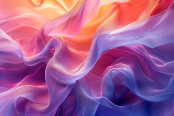 Fototapete - Abstract digital artwork featuring a gradient background with dynamic swirling geometric shapes,