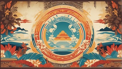 Wall Mural - Asian American Native Hawaiian Pacific Islander Heritage Month background Celebrating  Heritage: Cultural Diversity Background