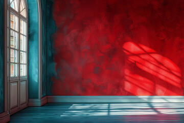 Aufkleber - Contemporary wallpaper design that fades from a tranquil blue to an exciting red, enhancing the room's atmosphere.