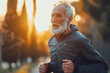 © Echelon IMG - elder man jogging or running outdoors in the park, healthy and fitness, cardio taining