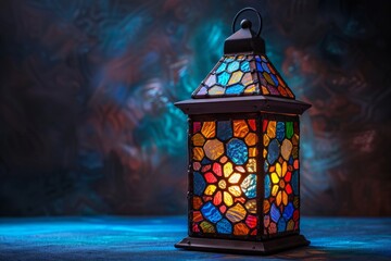 Wall Mural - Traditional glowing glass stained lantern