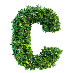 Wall Mural - The letter 'C' in the shape of a bush, SANS SERIF FONT, isolated on a white transparent background