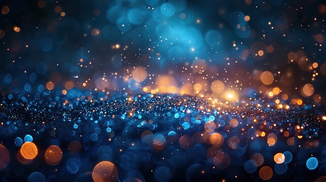 Bokeh lights effect with glowing bokeh sparkle light background shiny christmas shine abstract night design