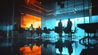 © cff999 - Silhouettes of business people in a modern office meeting room. 3d rendering