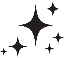Wall Mural - sparkles icon in flat style. stars, bursts, twinkling stars simple black style symbol sign for apps 