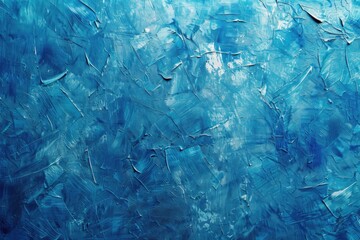 Poster - Abstract painting of blue and white paint on a wall. Great for interior design projects