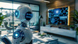 © brillianata - Interior of a smart home with smart technologies and robot assistants