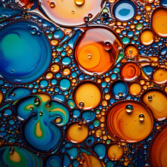 Sticker - Abstract patterns created by colorful water droplets