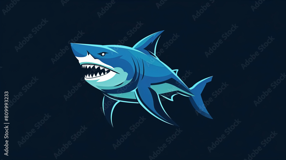 logo and icon design for shark, cartoon and illustration for sharks