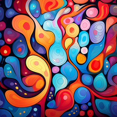 Poster - Abstract patterns in vibrant colors. 