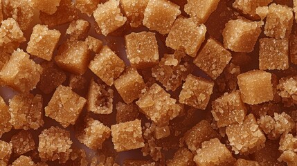 Wall Mural -   A heap of brown sugar cubes atop a white counter, accompanied by another heap nearby