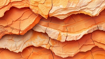 Wall Mural -   A detailed image of a wooden piece, appearing as if split in two and painted orange