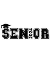 Graduation senior 2024 typography clip art design on plain white transparent isolated background for card, shirt, hoodie, sweatshirt, apparel, tag, mug, icon, poster or badge