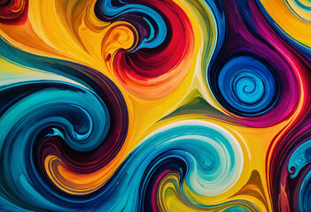 Poster - Colorful Chemistry Abstract Watercolor-Like Design with Flowing Colors and Swirls