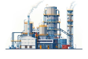 Wall Mural - A factory emitting smoke, suitable for environmental concepts