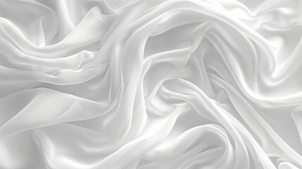 Canvas Print - A luxurious white silk fabric with a soft, flowing drape. 