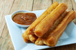Deep fried Youtiao Chinese fried breadstick and kaya coconut jam