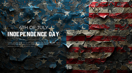 Wall Mural - 4th of July independence day poster, banner, flyer, background, template, with the greeting